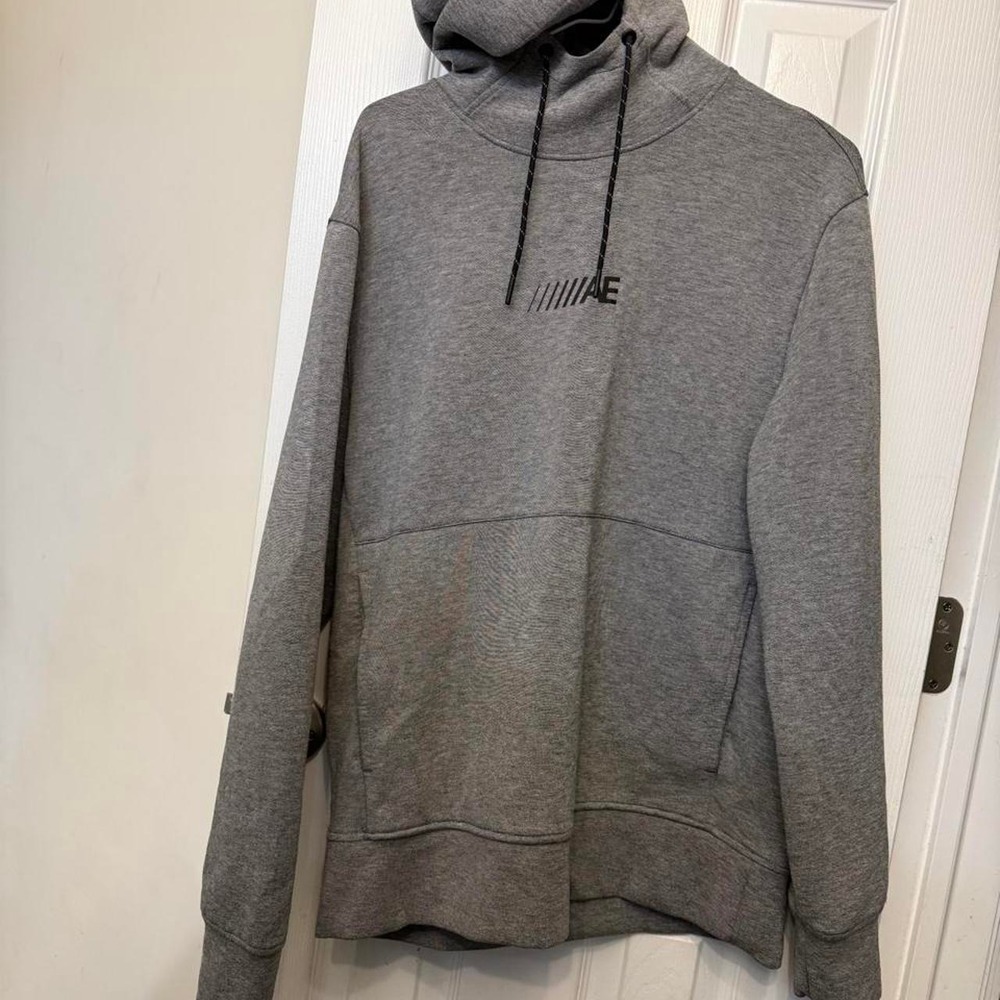 American Eagle Mens AE Activewear Hoodie Heather Grey Medium Sweatshirt